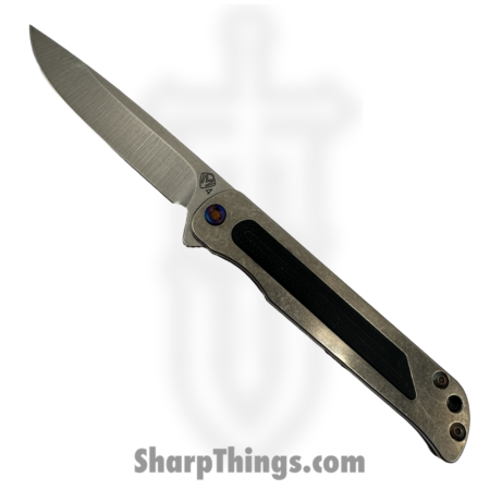Medford Knife and Tool – MK2154TD-01TM-TFCF-Q4 – T-Bone – Folding Knife – S45VN Tumbled Drop Point – Titanium with G10 Inlay – Black