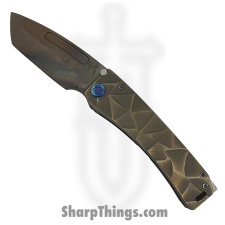 Medford Knife and Tool – MK0454VT-36A1-TFCF-BZ – Marauder-H – Folding Knife – S45VN Vulcan Tanto – Titanium “Stained Glass” – Bronze