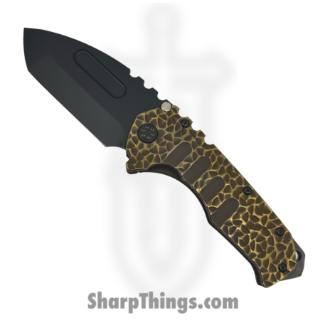 Medford Knife and Tool – MK0124PT-36A1-TPCP-BP – Prae “T”  – Folding Knife – S45VN DLC Tanto – Titanium “Peaks & Valleys” – Bronze