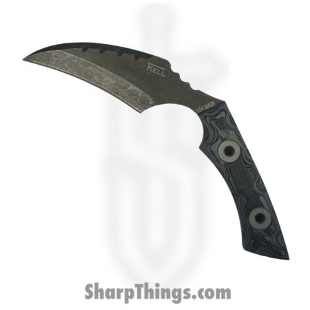T.Kell Knives – FLNGreyman – FLN No Ring Black Recon – Fixed Blade Knife – 80crv2 Coated Hawkbill – G10 – Greyman