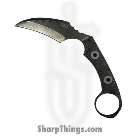 T.Kell Knives – FLNRnBDU – FLN Integral Ring Black Recon – Fixed Blade Knife – 80crv2 Coated Hawkbill – G10 – Bdu