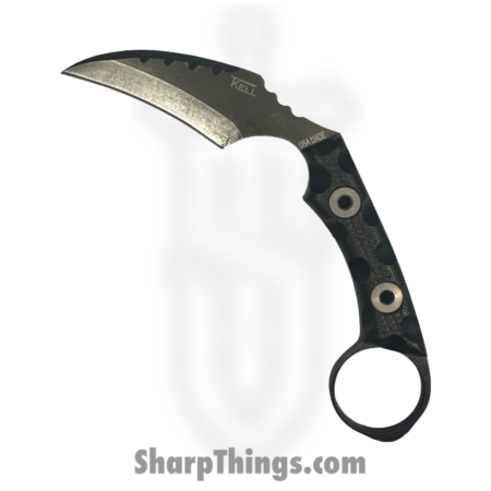 T.Kell Knives – FLNRnBlk – FLN Integral Ring Black Recon – Fixed Blade Knife – 80crv2 Coated Hawkbill – G10 – Black