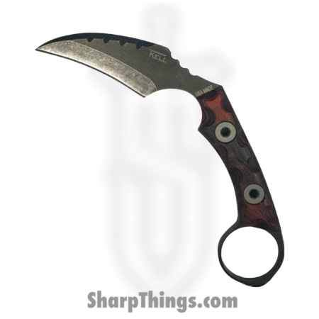 T.Kell Knives – FLNRnHades – FLN Integral Ring Black Recon – Fixed Blade Knife – 80crv2 Coated Hawkbill – G10 – Hades