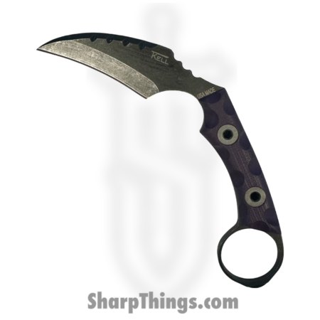 T.Kell Knives – FLNRnMaraud – FLN Integral Ring Black Recon – Fixed Blade Knife – 80crv2 Coated Hawkbill – G10 – Marauder
