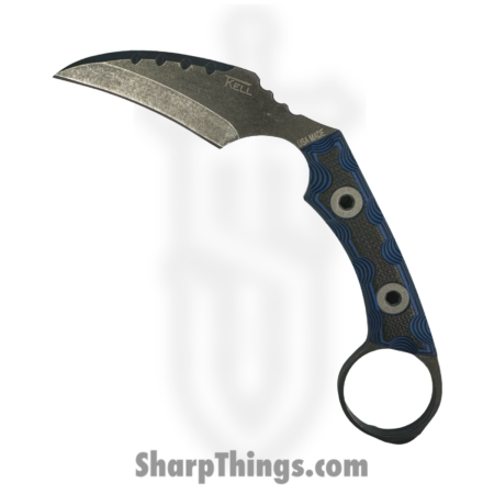 T.Kell Knives – FLNRnMdnght – FLN Integral Ring Black Recon – Fixed Blade Knife – 80crv2 Coated Hawkbill – G10 – Midnight