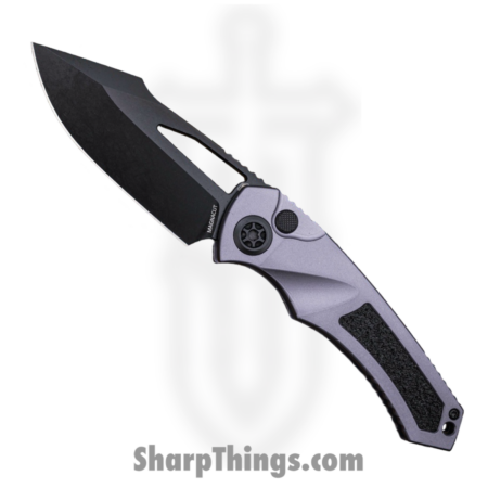 Heretic Knives – H046-6A-GRY – Pariah – Folding Knife – MagnaCut DLC Drop Point – Aluminum with Grip Inlay – Gray Black
