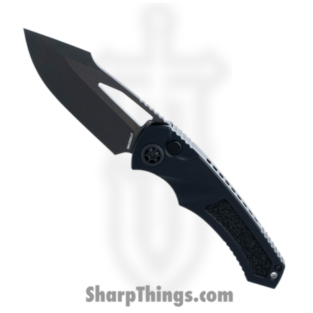Heretic Knives – H046-6A-T – Pariah – Folding Knife – MagnaCut DLC Drop Point – Aluminum with Grip Inlay – Black