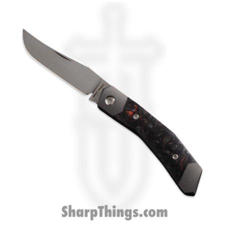 Jack Wolf Knives – MINCY-01-FC-DMO – Cyborg Jack – Folding Knife – S90V Satin Clip Point – Fat Carbon – Dark Matter Orange