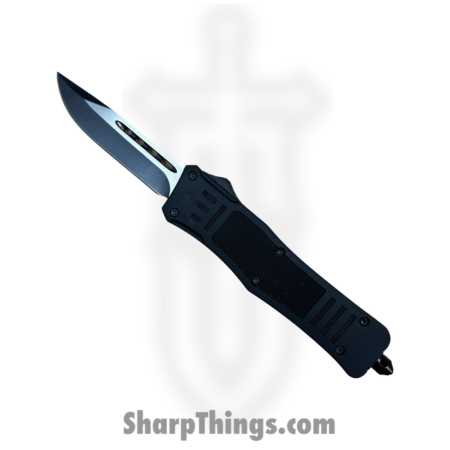 Steel River Knives – SB618DPBK – Midway OTF Auto – 440 2 Tone Drop Point – Black