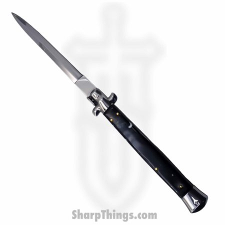 Steel River Knives – SBBOL13SH – Grosso 13in Stiletto – Swinguard Lockback Auto – 440 Bayonet – Black Horn