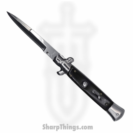 Steel River Knives – SBBOL9SH – Arrivato 9in Stiletto – Bolster Release Auto – 440 Bayonet – Black