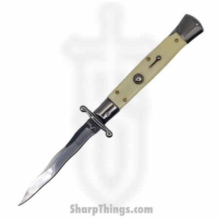Steel River Knives – SBSG10KRSI – Liscio 10in Stiletto – Swinguard Lockback Auto – 440 Kris Bayonet – Ivory