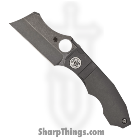 Spyderco – SC260TIP – Stovepipe RIL – Folding Knife – CPM-20CV Stonewash Cleaver – Titanium – Gray
