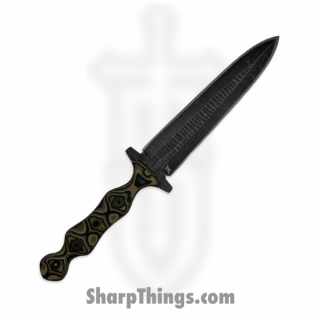 Stroup Knives – DAG-CAMO-G10 – Dagger – Fixed Blade Knife – 1095 HC Acid Wash Double Edge – G10 – Dagger