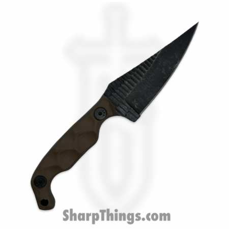 Stroup Knives – MINI1-FDE-G10 – Mini 1 – Fixed Blade Knife – 1095 HC Acid Wash Wharncliffe – G10 – FDE
