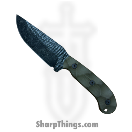 Stroup Knives – GP1-ODG-G10 – GP1 – Fixed Blade Knife – 1095 HC Acid Wash Drop Point – G10 – OD Green