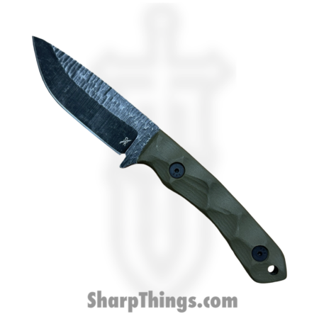 Stroup Knives – GP2-ODG-G10 – GP2 – Fixed Blade Knife – 1095 HC Acid Wash Drop Point – G10 – OD Green