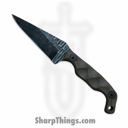 Stroup Knives – MINI-FDE-G10 – Mini – Fixed Blade Knife – 1095 HC Acid Wash Wharncliffe – G10 – FDE