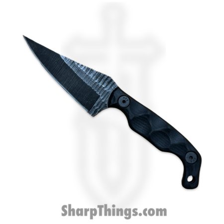 Stroup Knives – MINI1-B-G10 – Mini 1 – Fixed Blade Knife – 1095 HC Acid Wash Wharncliffe – G10 – Black