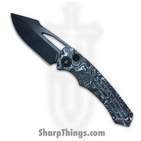 Heretic Knives – H046-6A-WT/CC – Pariah – Folding Knife – MagnaCut DLC Drop Point – Carbon Fiber – Black White