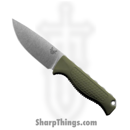 Benchmade – 15006-01 – Steep Country – Fixed Blade Knife – CPM S30V Stonewash Drop Point – Santoprene – OD Green