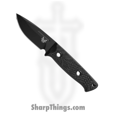 Benchmade – 165BK – Mini Bushcrafter – Fixed Blade Knife – CPM CruWear Coated Drop Point – Carbon Fiber – Black