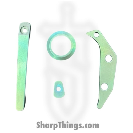 Aurora Knife and Tool – AK-TRUF-AC-SWTE – Truffels Accent Set – Backspacer Pivot Collar Pocket Clip and Clip Filler – Titanium – Stonewashed Teal