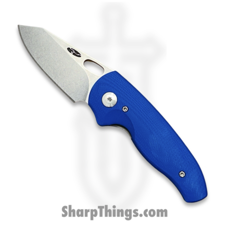 TRM – HN-3D-G10-RB – Holey Nerd – Folding Knife – CPM MagnaCut Stonewash Sheepsfoot – G10 – Blue