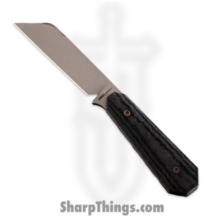 Jack Wolf Knives – FIXEDCBK – Midnight FIXedc – Fixed Blade Knife – S90V Stonewashed Hollow Grind Sheepsfoot – Polished Linen Micarta – Black