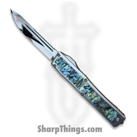 Heretic Knives – NYXCSTM524 – NYX Custom – OTF Auto – Mirror Polish M390 Clip Point – SS Frame w Abalone Inlays – Polished