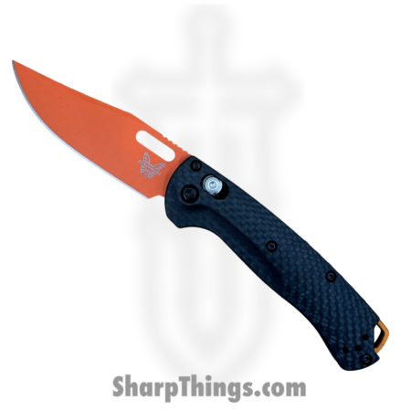 Benchmade – 15533OR-01 – Mini Taggedout – Folding Knife – CPM MagnaCut Coated Clip Point – Carbon Fiber – Orange, Black