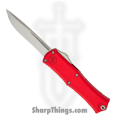 Microtech – 1705M-10RD – Mini Hera II – OTF Auto – M390MK Stonewash Recurve – 6061-T6 Aluminum – Red