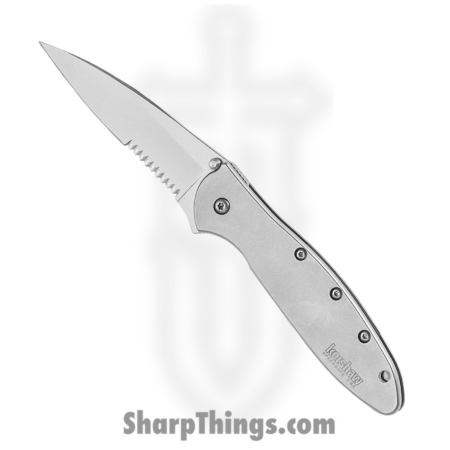 Kershaw – 1660ST – Leek – Assisted Open Knife – 14C28N Blasted Wharncliffe – 410 Stainless – Grey