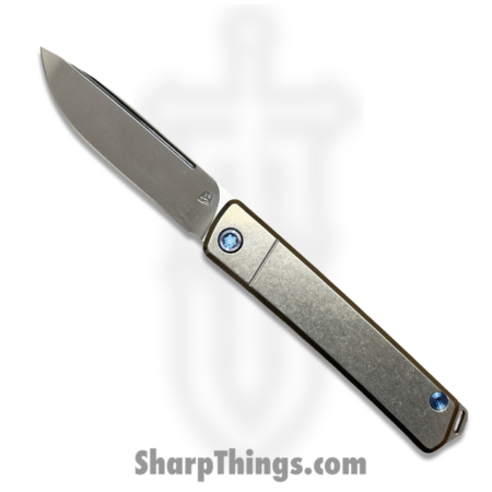 Medford Knife and Tool – MK2114TD-01TM-T2C2-Q4 – Gentlemen Jack 2 – Folding Knife – S45VN Tumbled Drop Point – Titanium – Natural, Blue