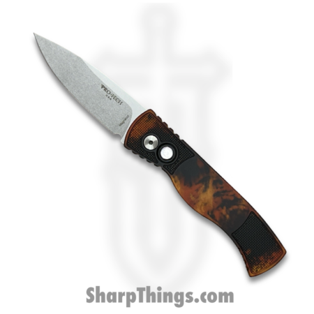 ProTech – T201-DF – Del Fuego TR 2 – Automatic Knife – CPM MagnaCut Stonewash Drop Point – 6061-T6 Aluminum – Black