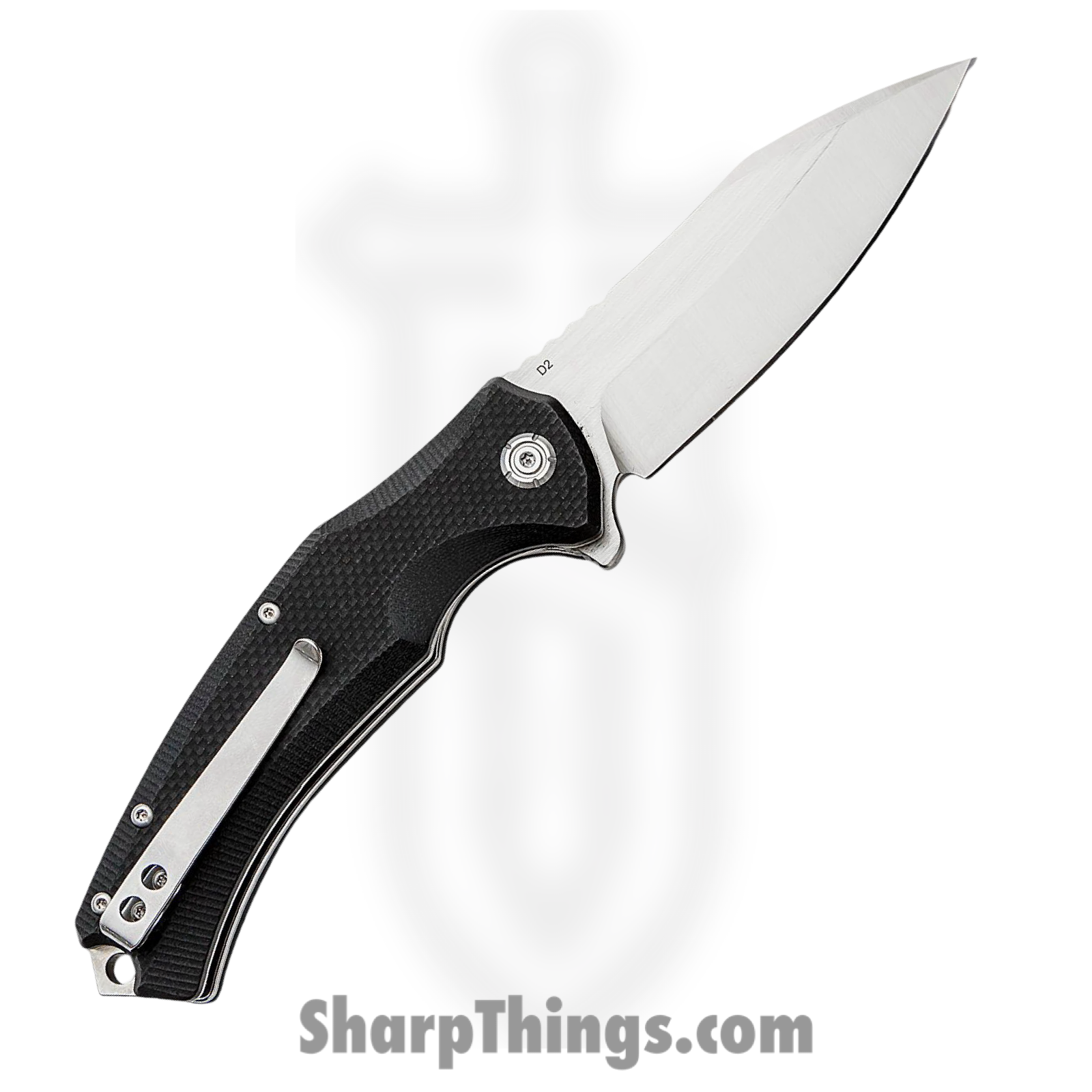 QSP - QS121C - Snipe - Folding Knife - D2 Satin Drop Point - G10 - Black - Image 2