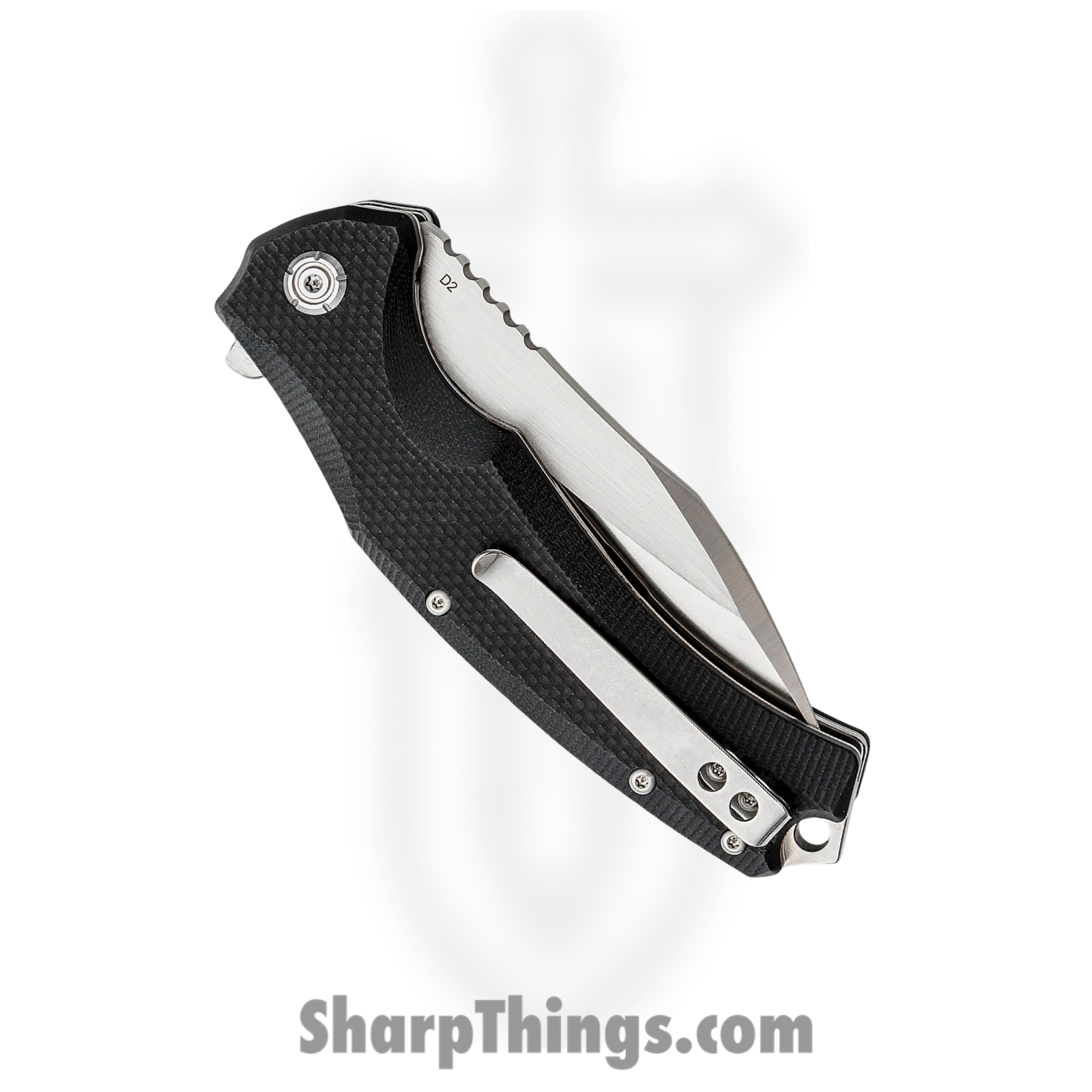 QSP - QS121C - Snipe - Folding Knife - D2 Satin Drop Point - G10 - Black - Image 4