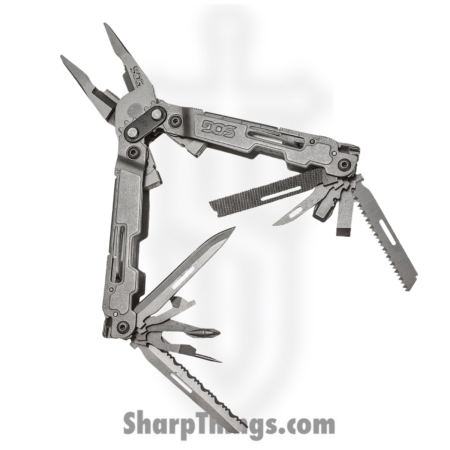 SOG – SOGPA2001CP – PowerAccess Deluxe Multi-Tool with 12-Piece Bit Kit – Stonewash  – Stainless – Natural