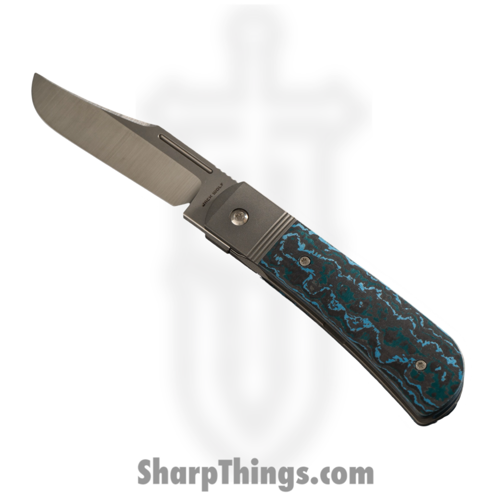 Jack Wolf Knives – THEBE-01-FC-ARCTIC – The Benny – Folding Knife – S90V Satin Clip Point – FAT Carbon Fiber – Artic Storm