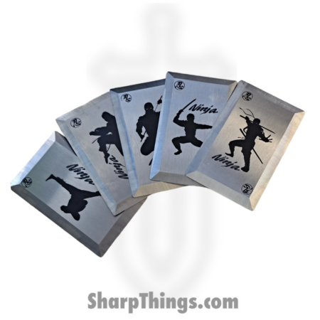 Tiger USA – TS-9112 – 5 Piece Ninja Throwing Cards with Nylon Case – Surgical Steel – Silver Black