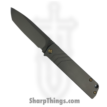 Medford Knife and Tool – MK214SPT-30PV-T1C1-BP – The Antik – Folding Knife – S35VN Coated Tanto – Titanium – Black