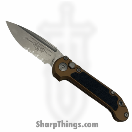 Microtech – 1135-11TA – L.U.D.T. Gen III – Automatic Knife – M390MK Stonewash Drop Point P/S – Aluminum – Tan