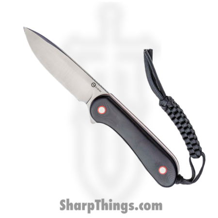 Civivi – CIVC2104A – Elementum – Fixed Blade Knife – 10Cr15CoMoV Satin Drop Point – G10 – Black