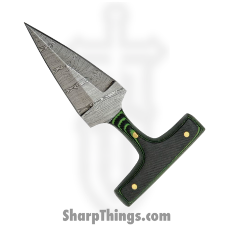 Damascus – DM1317GN – Push Dagger – Fixed Blade Knife – Damascus Damascus Dagger – Micarta – Green