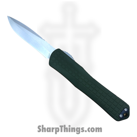 Heretic Knives – H033F-2A-GRN – Manticore X – Automatic Knife – CPM MagnaCut Stonewash Recurve – Aluminum – OD Green