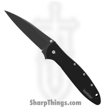 Kershaw – KS1660H3 – Leek – Assisted Open Knife – 14C28N Coated Drop Point – 410 SS – Black