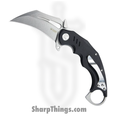 Kubey – KUB261A – Wraith – Folding Knife – 14C28N Stonewash Karambit – G10 – Black