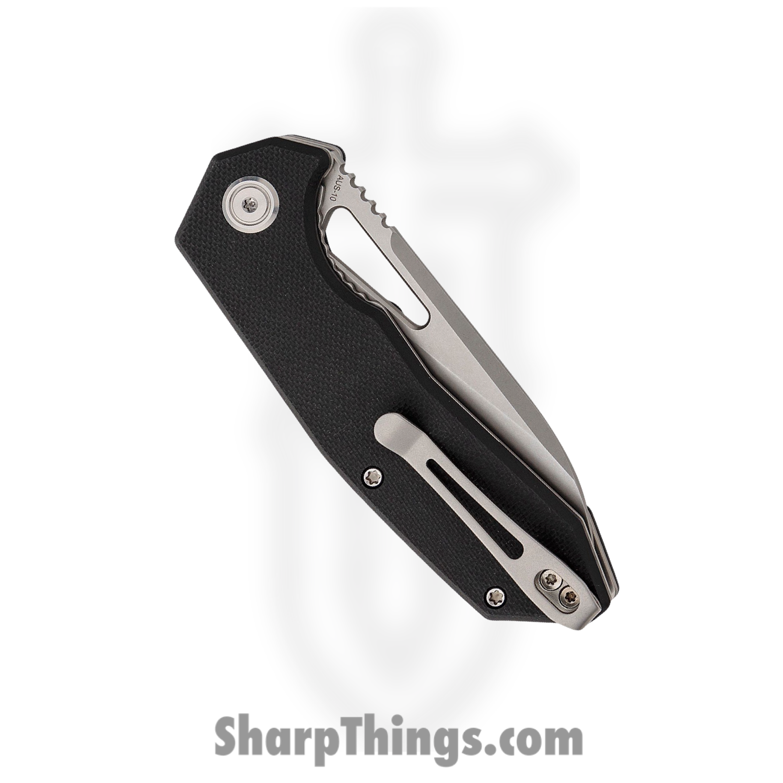 Kubey - KUB291A - Vagrant - Folding Knife - AUS-10A Blasted Modified Wharncliffe - G10 - Black - Image 4