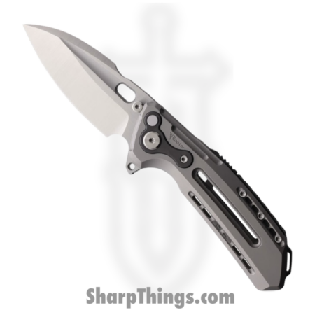 Reate Knives – REAT6000 – T6000 – Folding Knife – Bohler M390 Satin Spear Point – Titanium – Gray