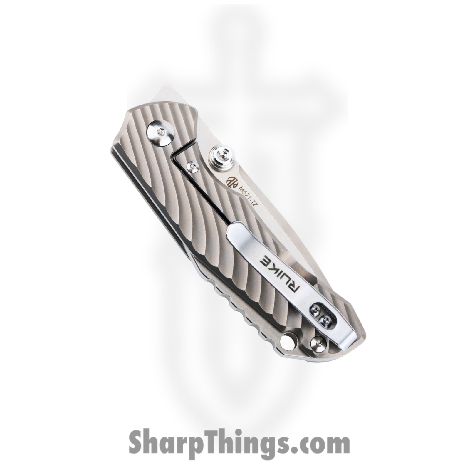 Ruike - RKEM671TZ - M671-TZ - Folding Knife - 154CM Satin Tanto - Titanium - Gray - Image 5